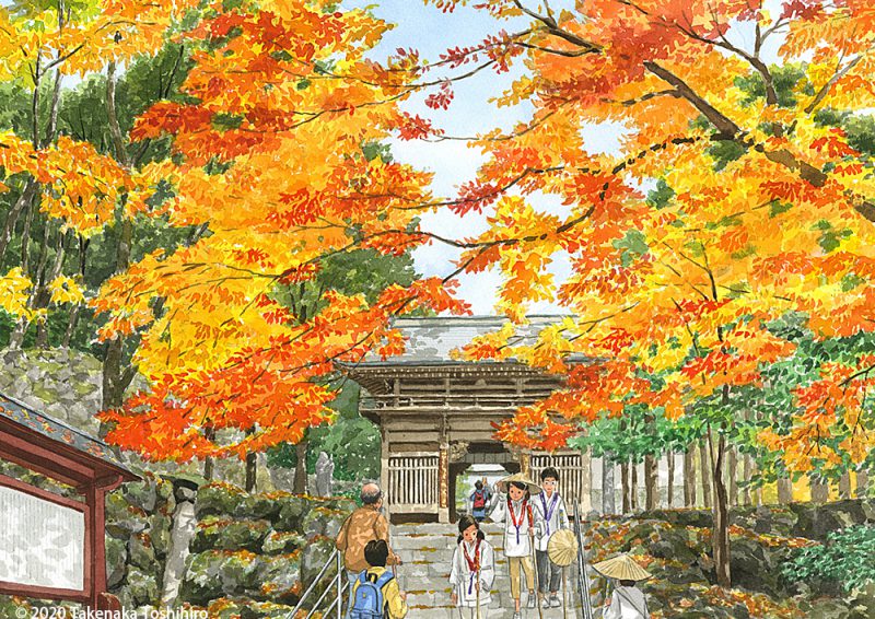 四国巡礼、八十八ヶ所霊場結願の寺、八十八札所「大窪寺」の紅葉はお遍路さんの目も心も豊かにしてくれます