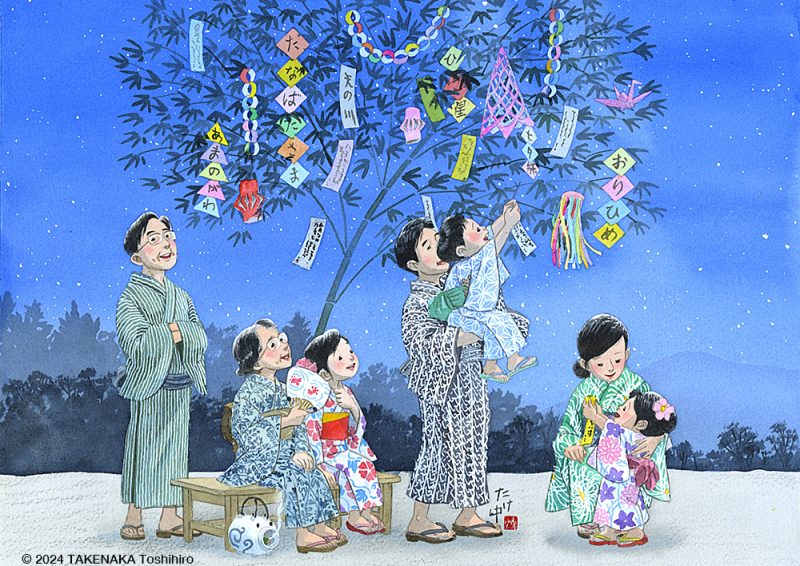 日本の四季、ふるさとや家族、こども、昭和のイラスト・カレンダー・マンガ・絵本＠たけなかアトリエ 故郷のイラスト・童画カレンダー＠たけなかアトリエ