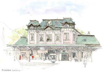 スケッチ／福岡・門司港｜昔ながらの木造駅舎が残る改修前の門司港駅