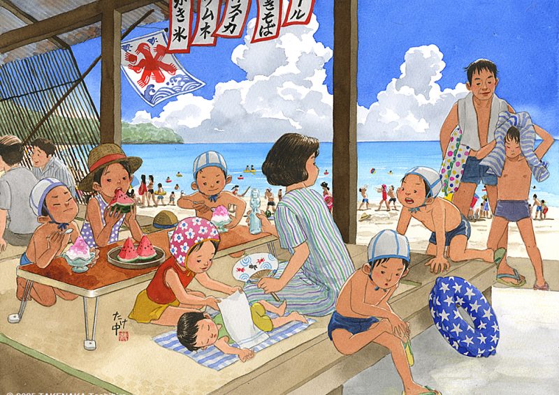 日本の夏｜海の家で食べるかき氷やスイカがおいしい　Summer in Japan