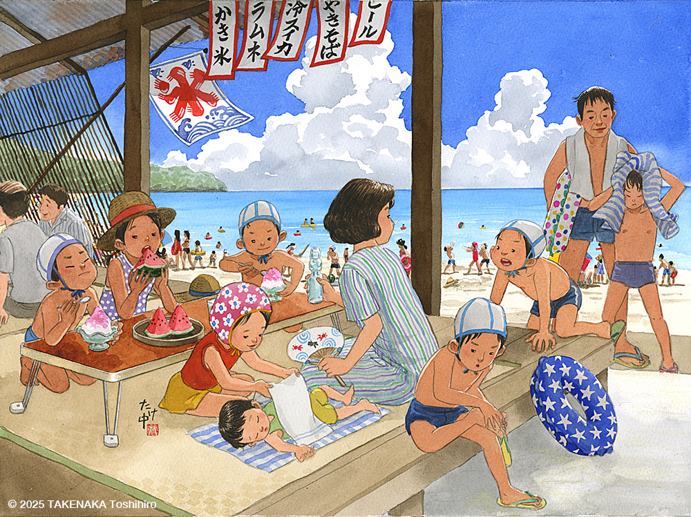 日本の夏｜海の家で食べるかき氷やスイカがおいしい　Summer in Japan