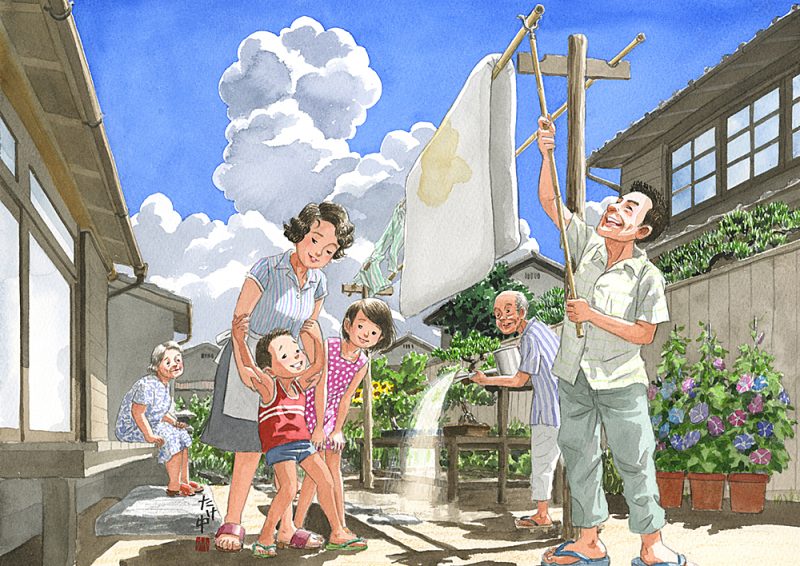 昭和の風景｜スイカを食べ過ぎておねしょで布団に地図を描いた