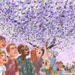 もち吉カレンダー2026｜足利フラワーパークの藤カーテン