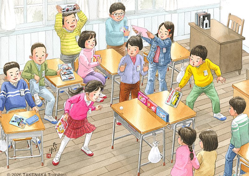 冬の教室|下敷きを擦って髪を逆立てたりピンポンしたり